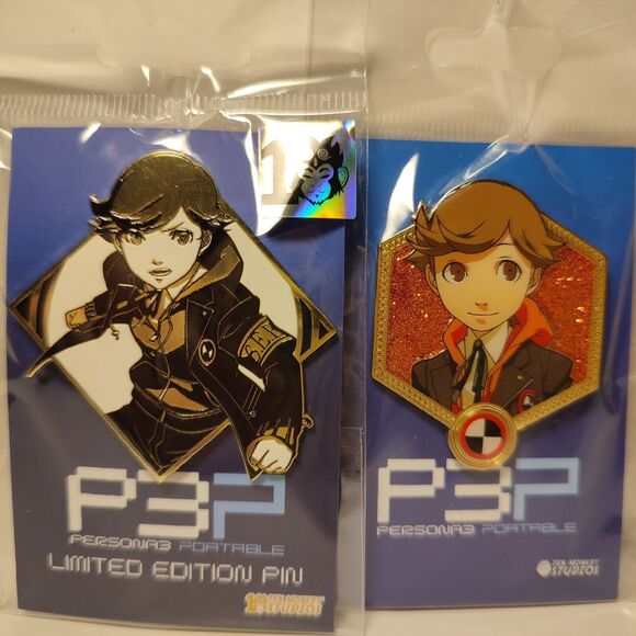 Persona 3 Portable Ken Amada Enamel Pins Set Of 2 Official Atlus Collectibles - Picture 1 of 3